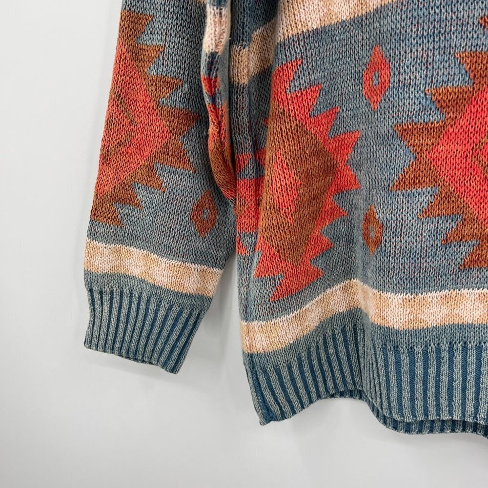 Vintage Kiya 80s 90s sweater grandpa aztec tribal geometrical print men's size m - Picture 11 of 12